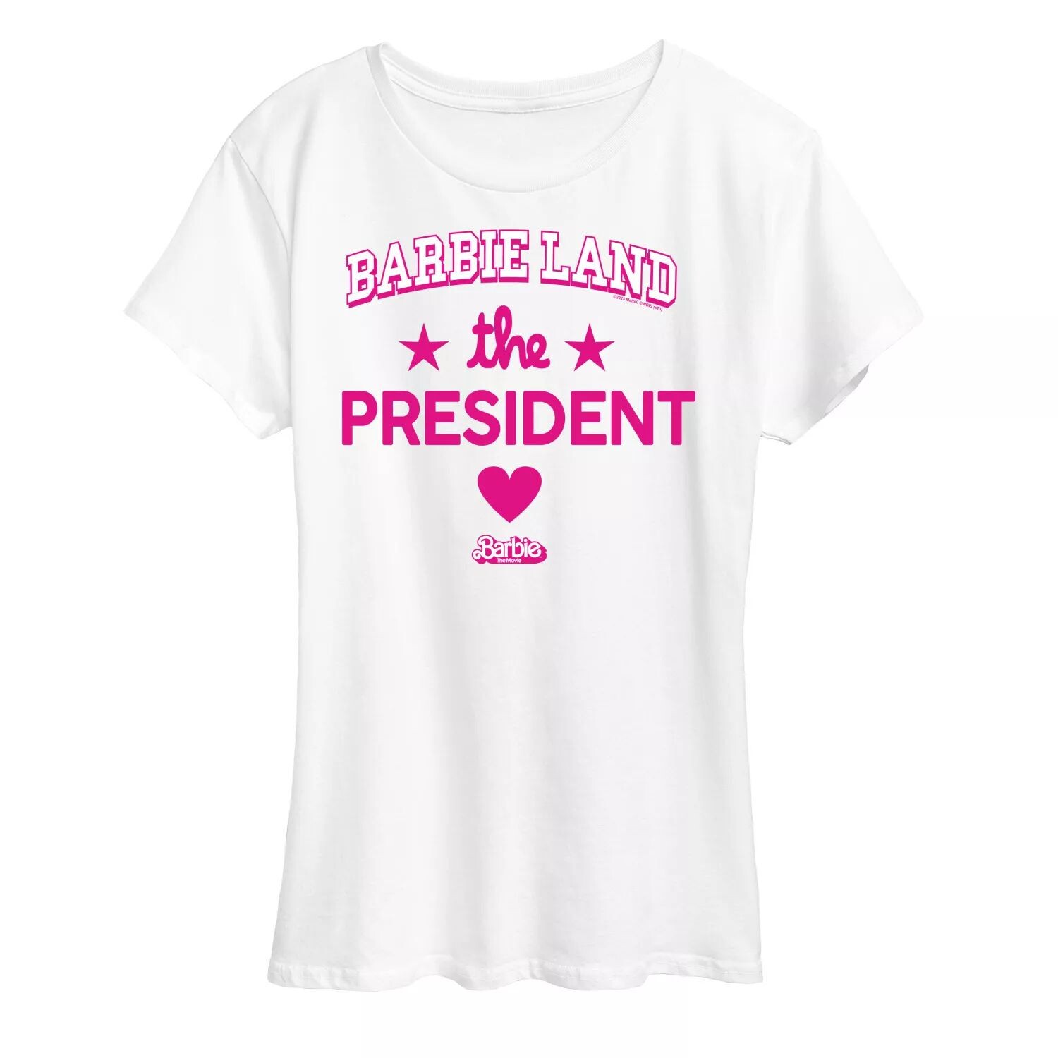 

Футболка с короткими рукавами и рисунком Missy Plus Barbie The Movie Land President Licensed Character, белый