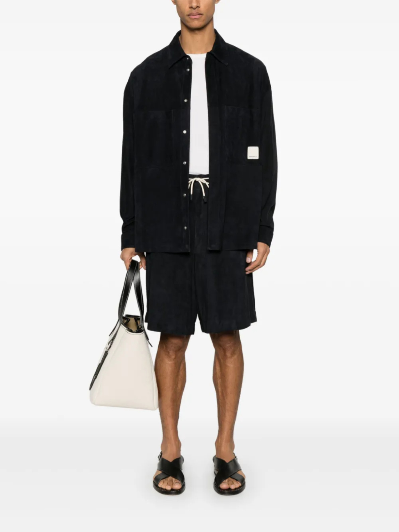 Куртка-рубашка из замши Emporio Armani, синий — фото 2