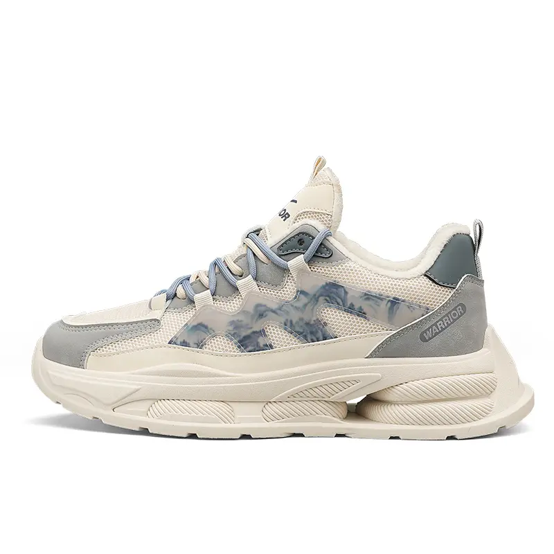 

Скользостойкий, износостойкий, дышащий, с полным покрытием, легкий, увеличивающий рост, утепленный низкий верх WARRIOR, бежевый, серый, синий-Fleece-Lined