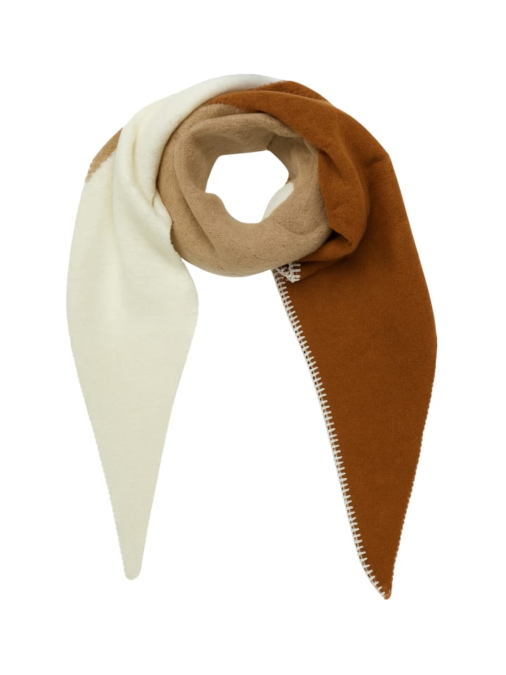 

Шарф в стиле колорблок, современный и теплый, коричневого цвета Faera