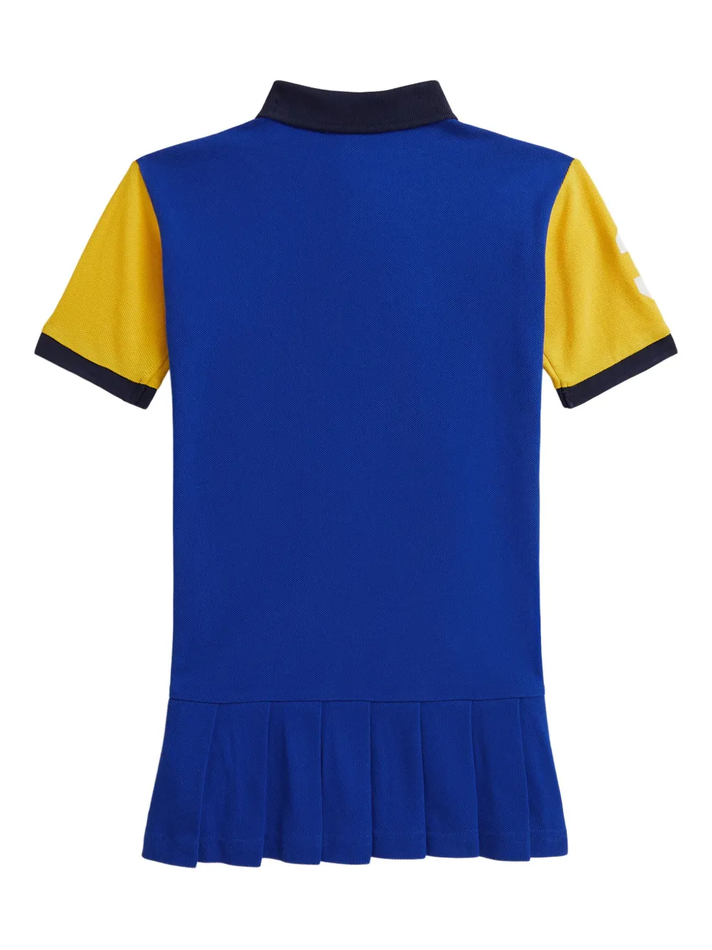 Платье с вышитым логотипом и складками Polo Ralph Lauren Kids, синий — фото 2