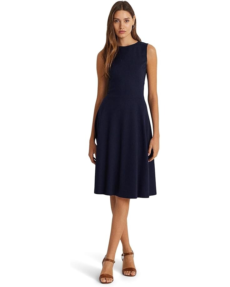 

Платье Lauren Ralph Lauren Ponte Fit-and-Flare Dress, цвет Lighthouse Navy