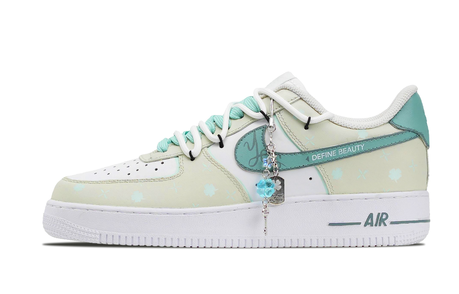 

Nike Air Force 1 Synthetic Leather с амортизацией, поддержкой и увеличением роста, низкие скейтборд-кроссовки Unisex Green