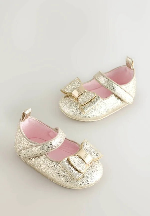 Детские туфли-мэри-джейн стандартного кроя с бантом Baker By Ted Baker, Gold — фото 2