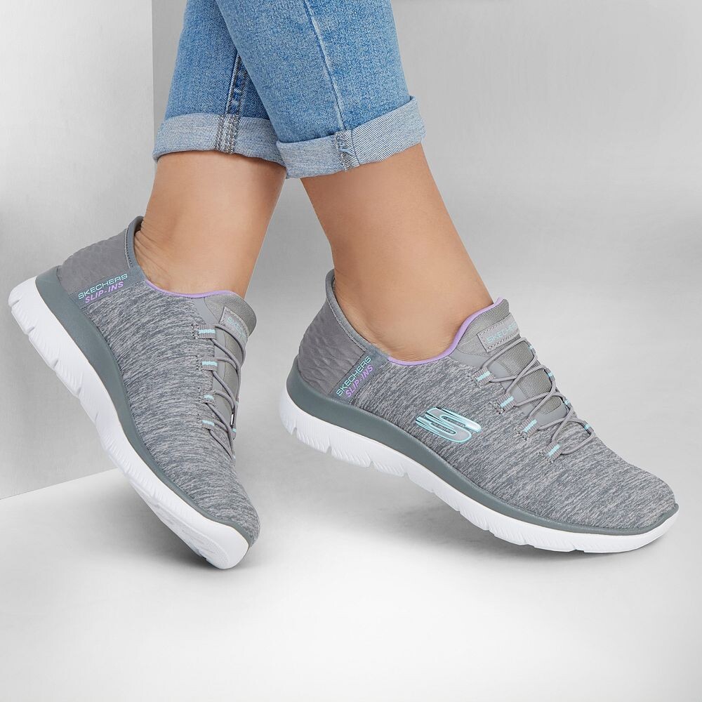 Женские кроссовки Skechers Hands Free Slip-ins Summits Dazzling Haze, цвет Navy Purple — фото 3