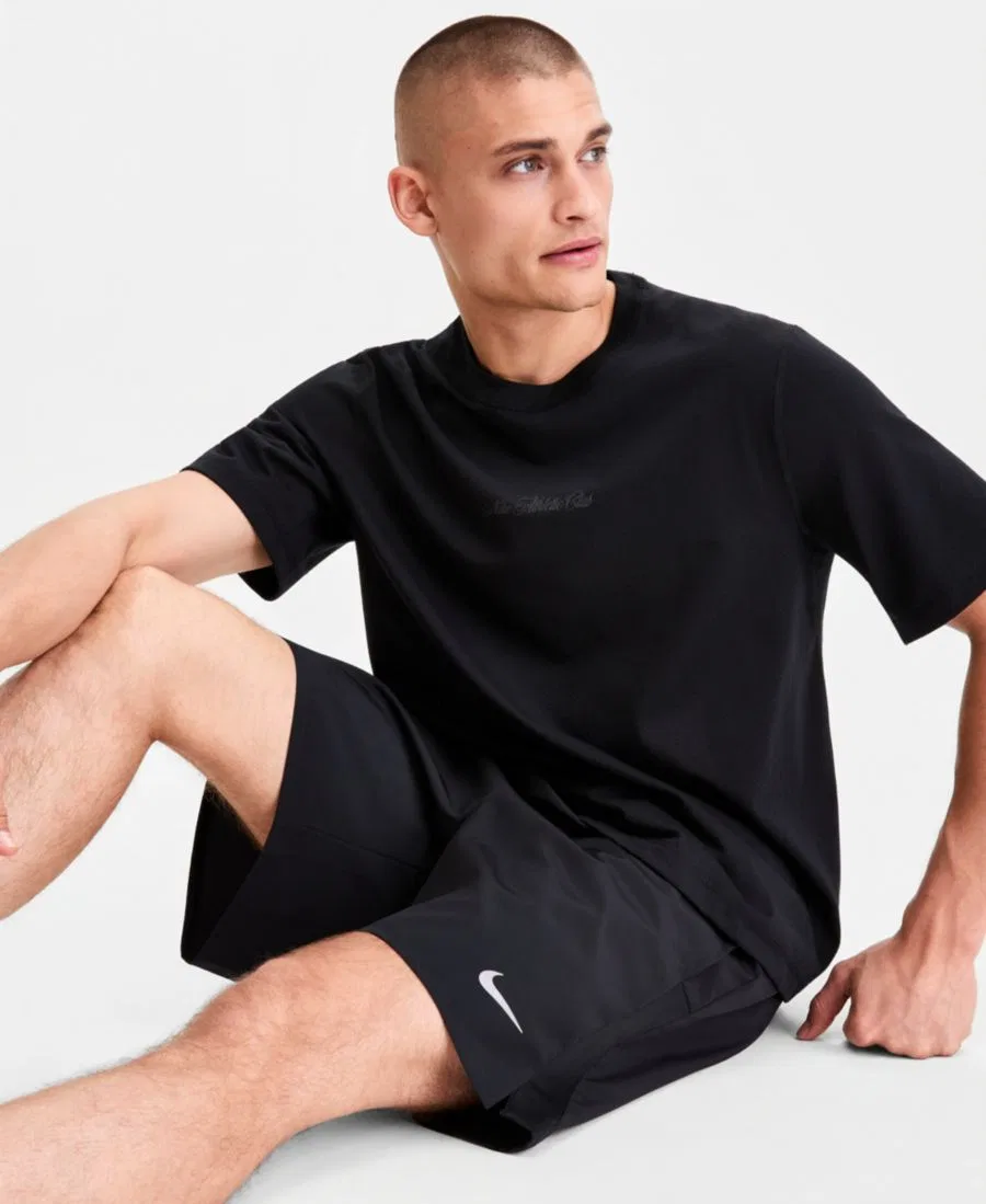 Мужская тренировочная футболка NAC с круглым вырезом Nike, черный/серый — фото 3