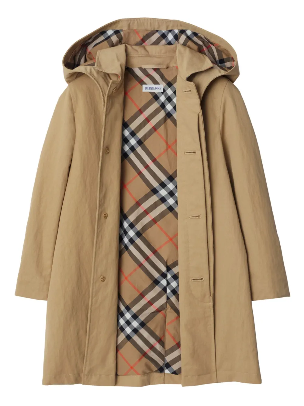 Однобортное пальто BURBERRY KIDS, нейтральный — фото 3