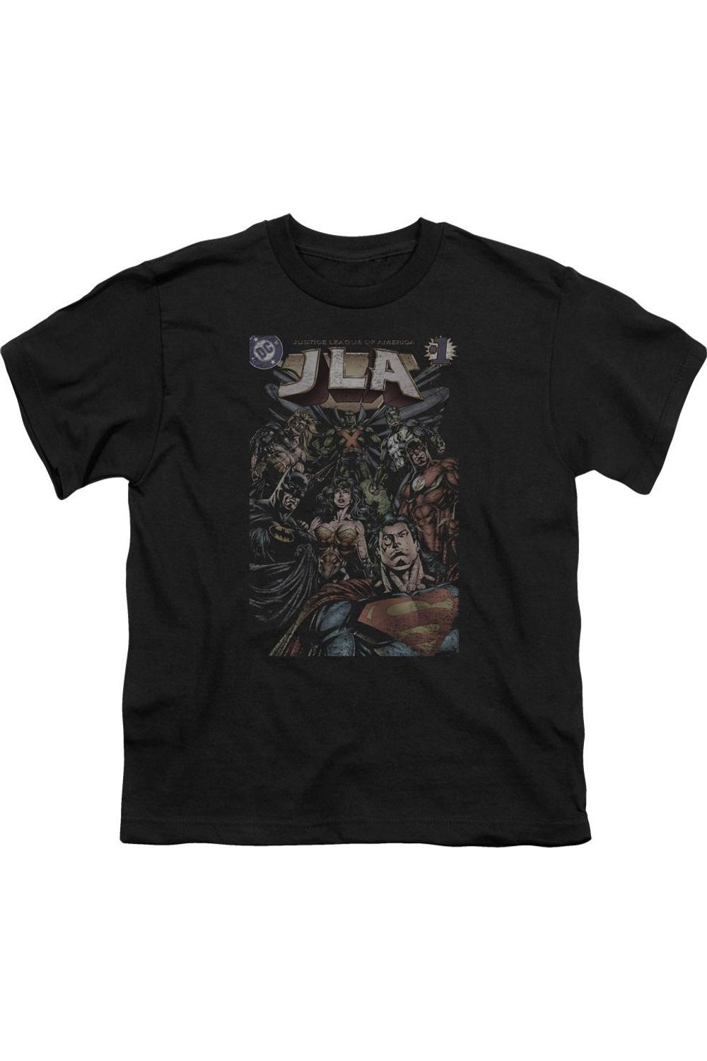 

Футболка детская с коротким рукавом "Justice League of America #1 Cover" Gildan, черный