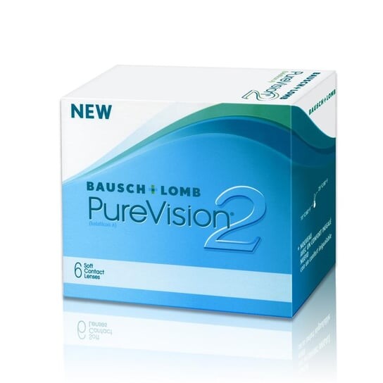 

Ежемесячные линзы +2,00 кривизна 8,6, 6 шт. PureVision 2, бесцветный