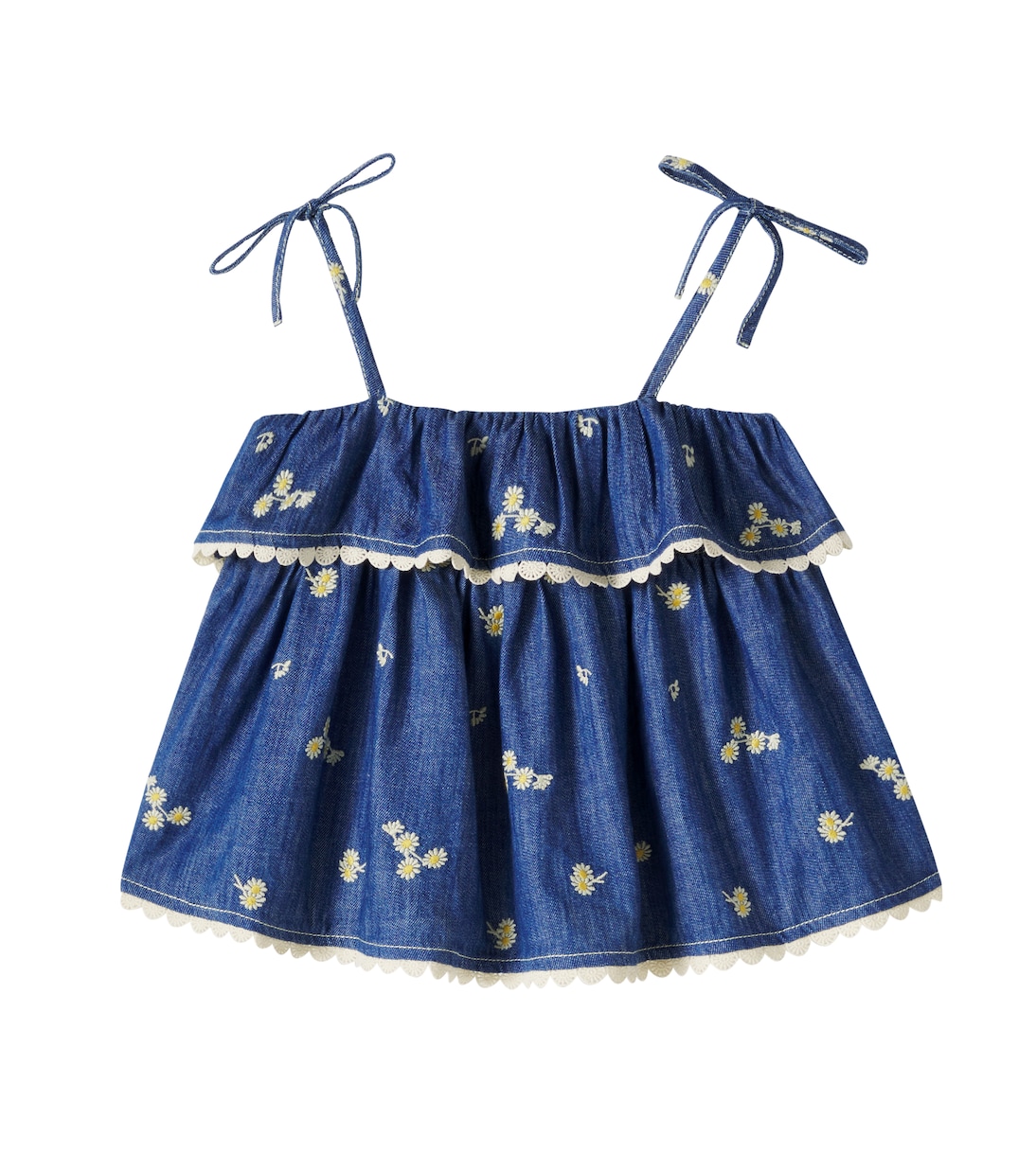 

Джинсовая майка с вышивкой Lucky Zimmermann Kids, Daisy
