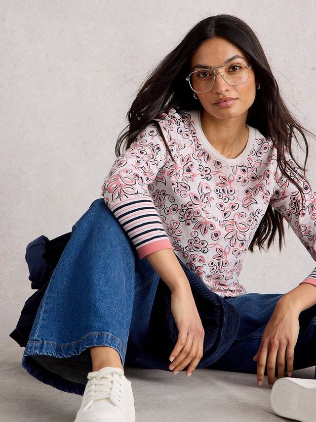 

Топ Clara Floral из джерси White Stuff, Ivory/Pink