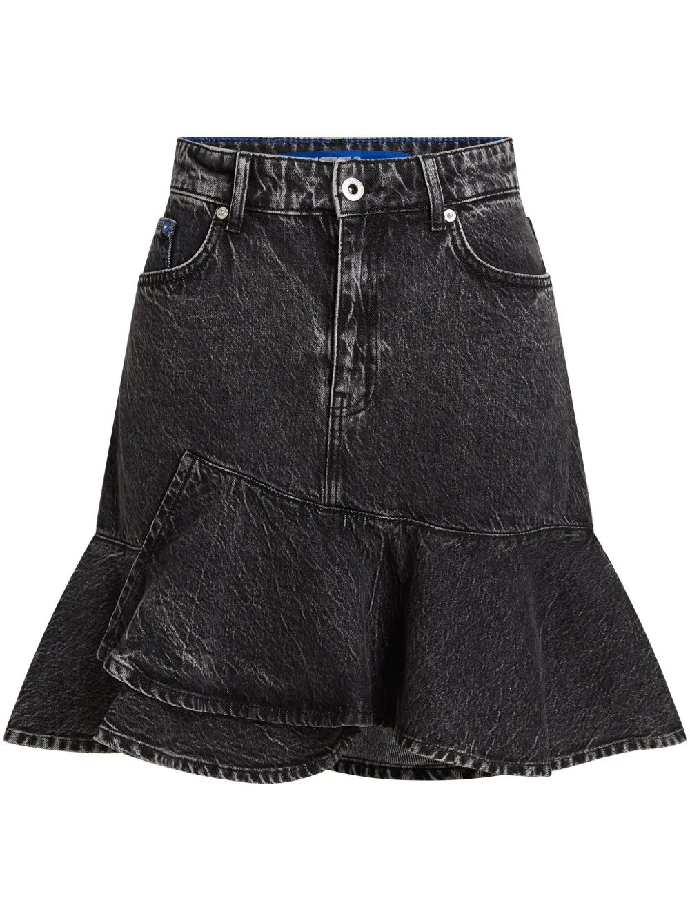 

Джинсовая юбка мини с оборками Karl Lagerfeld Jeans, серый