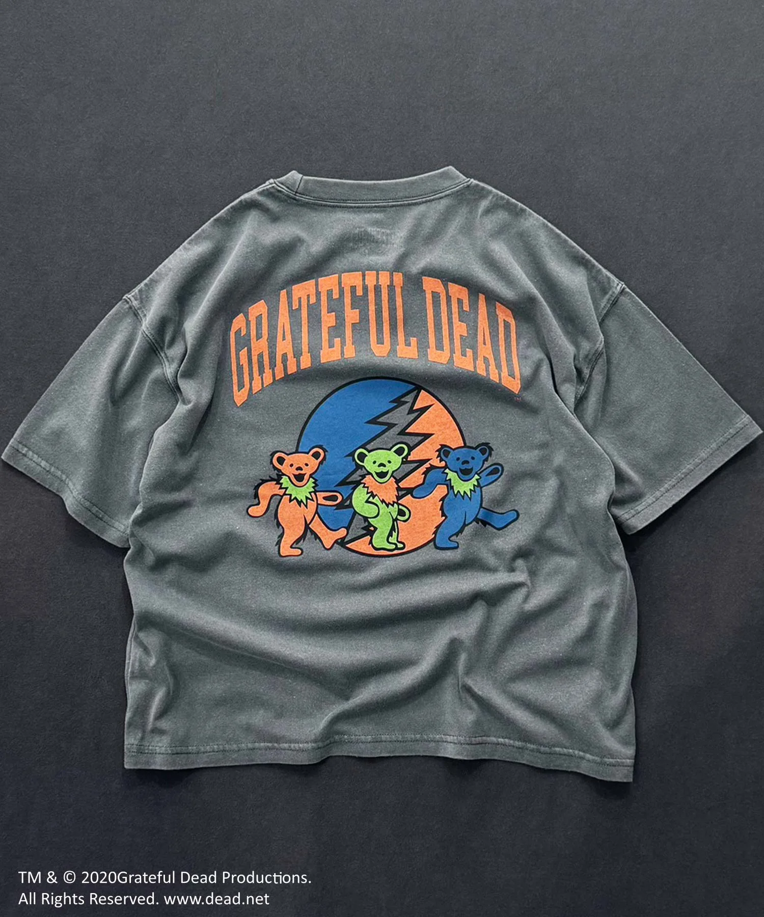 Детская футболка Grateful Dead оверсайз, тёмно-зелёный — фото 2