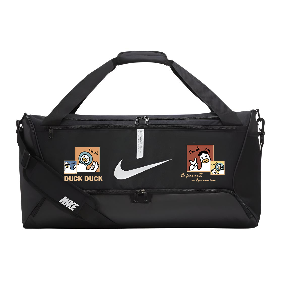 

Nike Полиэстеровый узорчатый принтованный рюкзак унисекс черный, Cartoon Duck