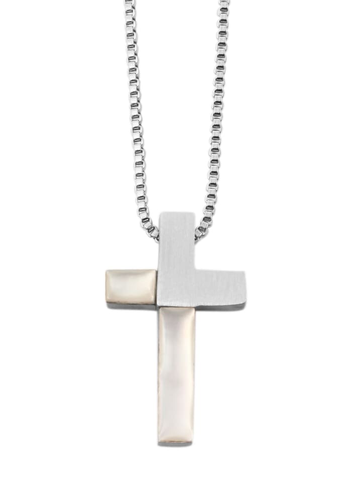 

Adeliás Женское ожерелье с подвеской - крест из нержавеющей стали серебристого цвета