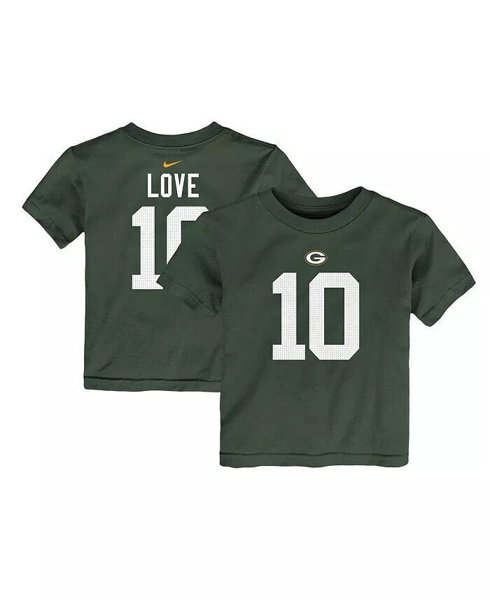 

Футболка Jordan Love Green Green Bay Packers для мальчиков и девочек с именем и номером игрока Nike