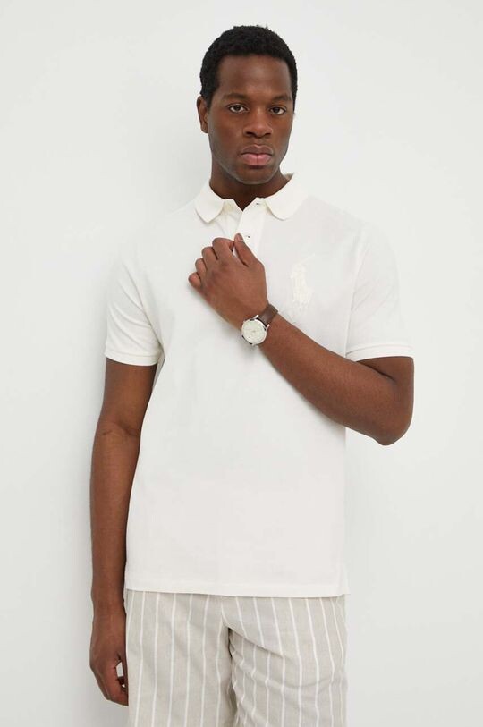 

Хлопковое поло Polo Ralph Lauren, бежевый