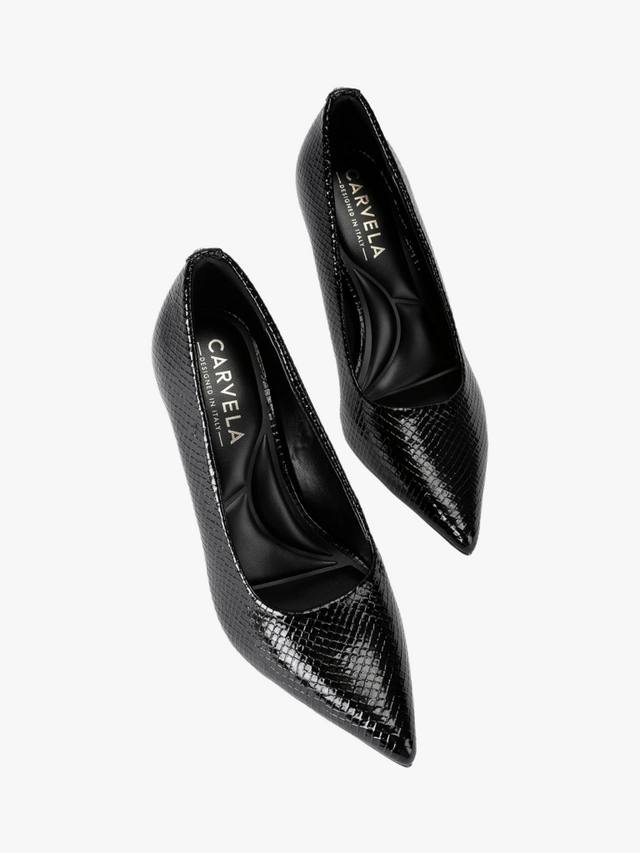 Туфли-лодочки Carlotta на каблуке из кожи с эффектом рептилии Carvela, Black — фото 2