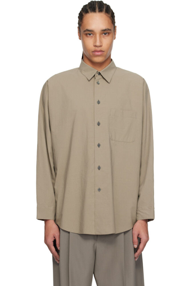 

Серая рубашка обтекаемого кроя HOMME PLISSÉ ISSEY MIYAKE