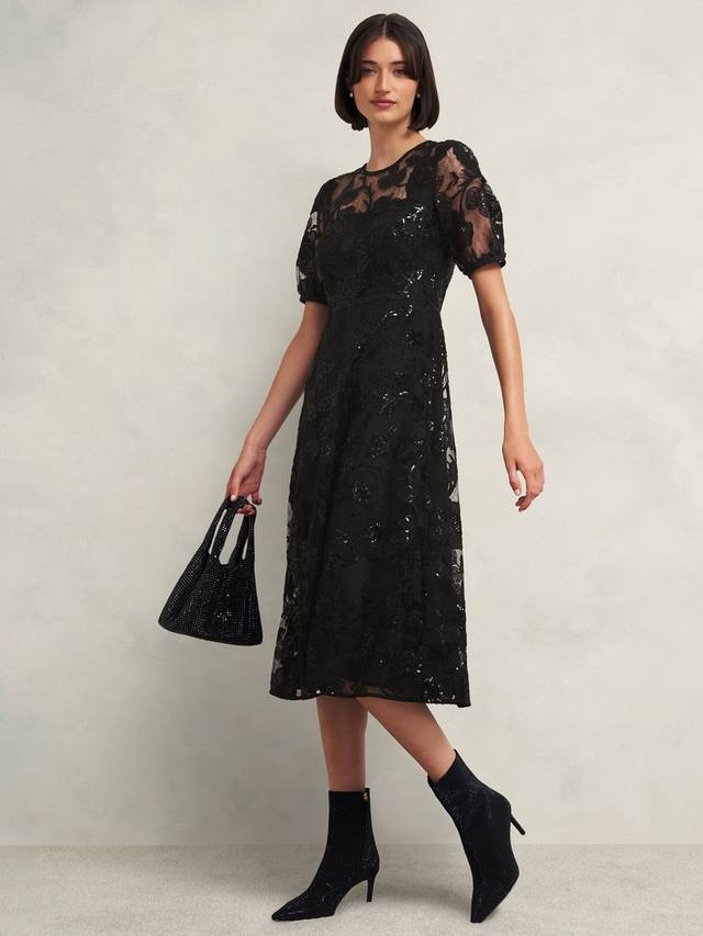 

Кружевное платье ами Hobbs, черный