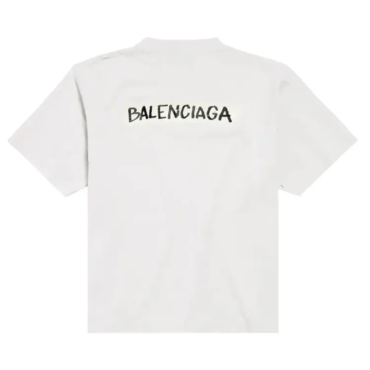 Футболка Balenciaga Medium Fit с круглым вырезом, цвет «Dirty White» — фото 2