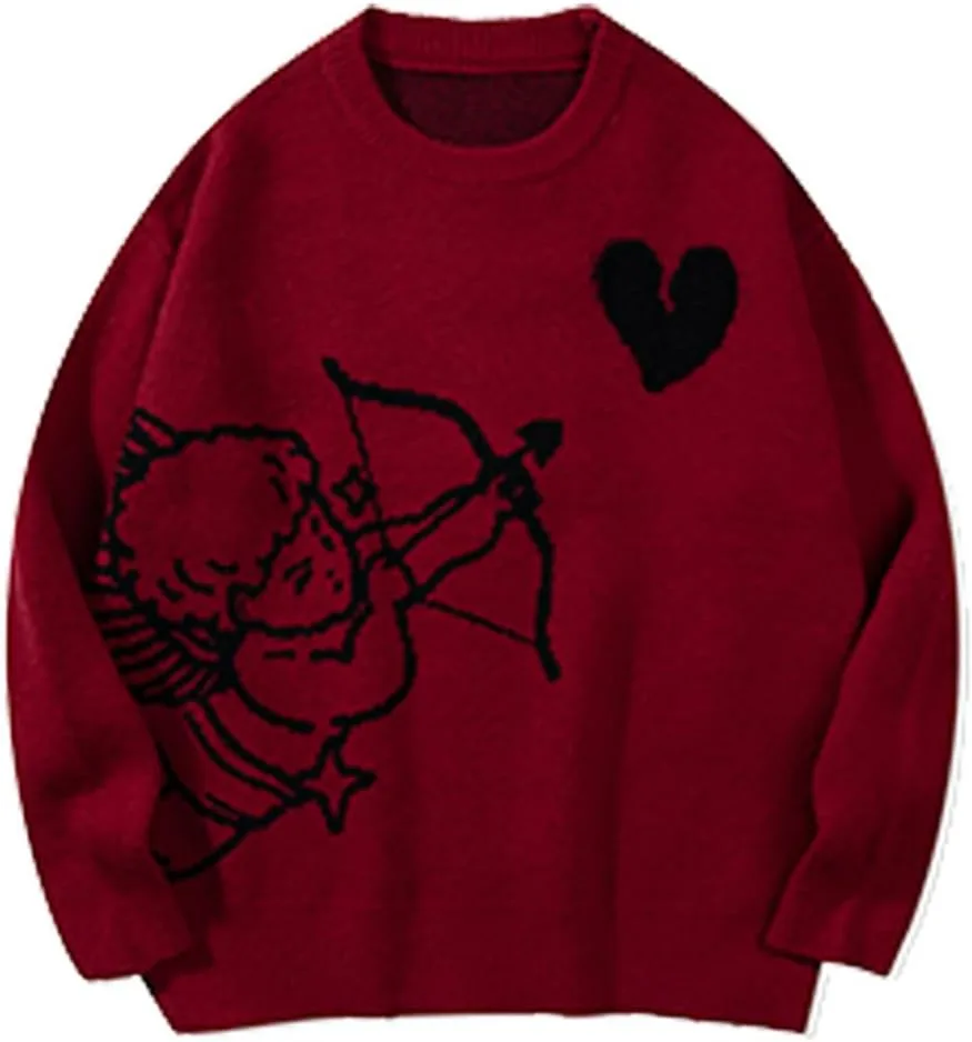 

Свитер мужской уличный стиль Cupid Pattern, оверсайз ELKNLMU