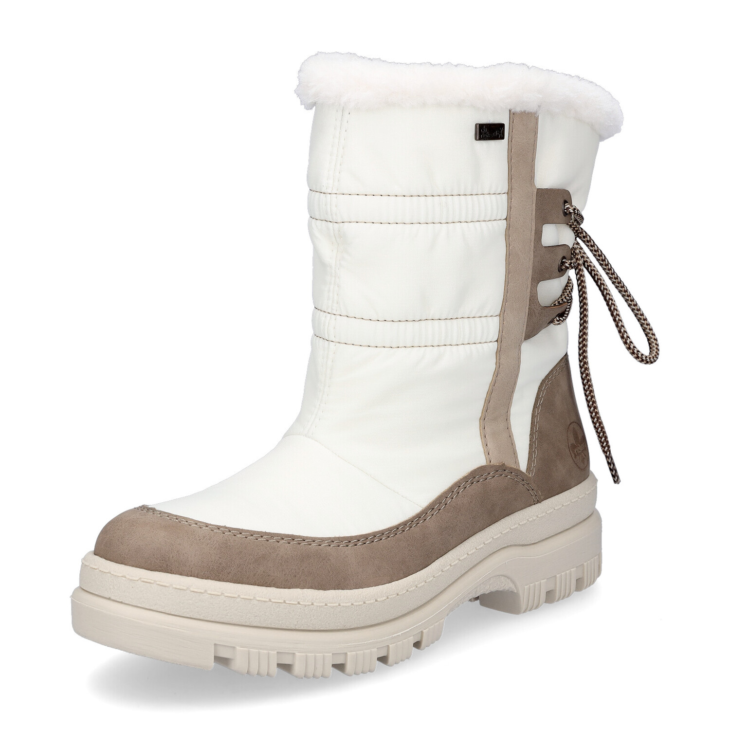 Ботинки женские Rieker Boot зимние с мехом, бежевый/белый