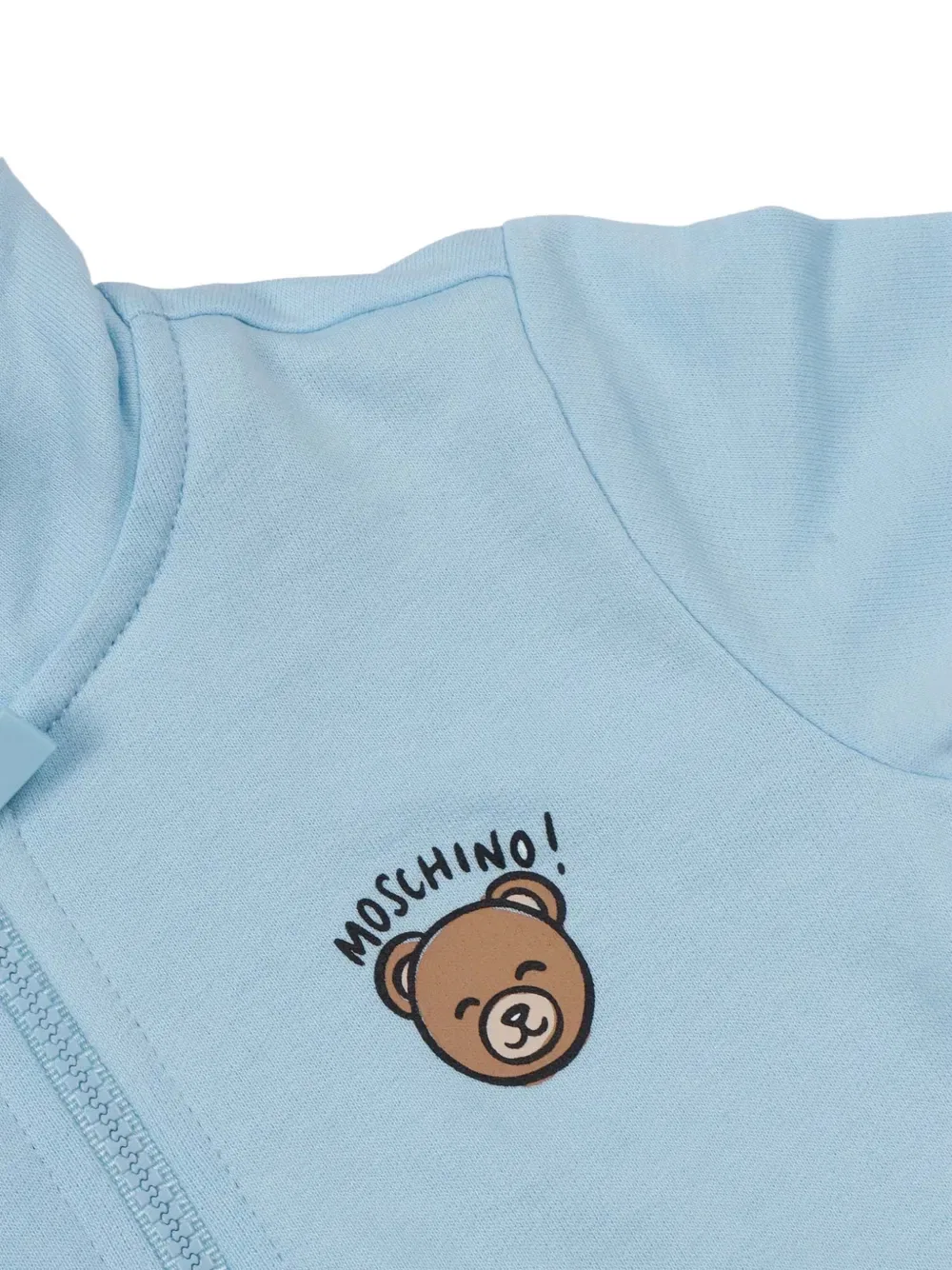 Куртка на молнии с капюшоном Moschino Kids, синий — фото 3