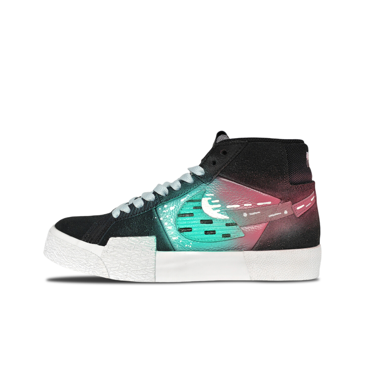 

Кроссовки Nike Blazer Skateboarding Shoes Unisex Mid-top Green/Pink, розовый