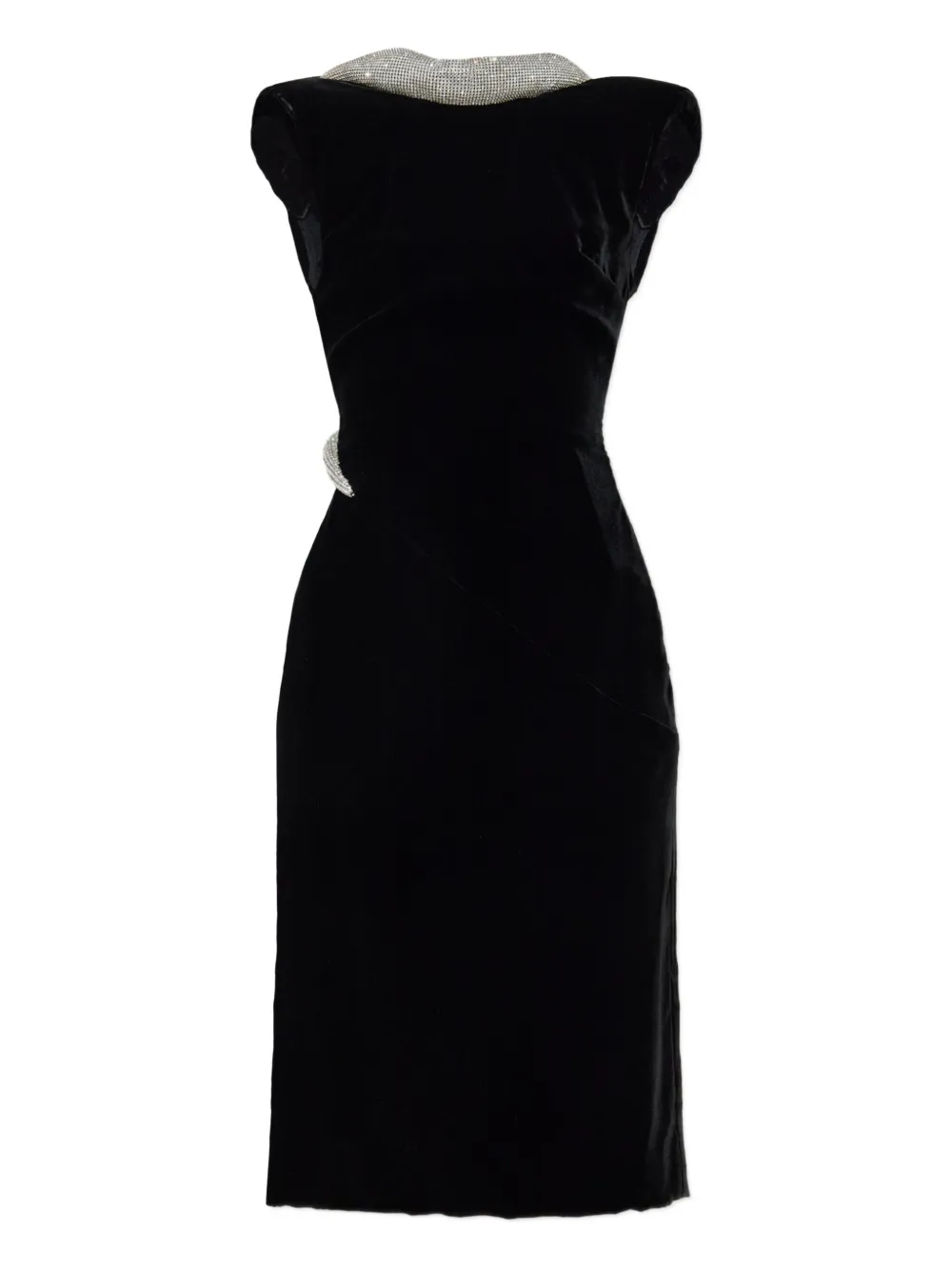 

Бархатное платье, украшенное кристаллами VERSACE, черный