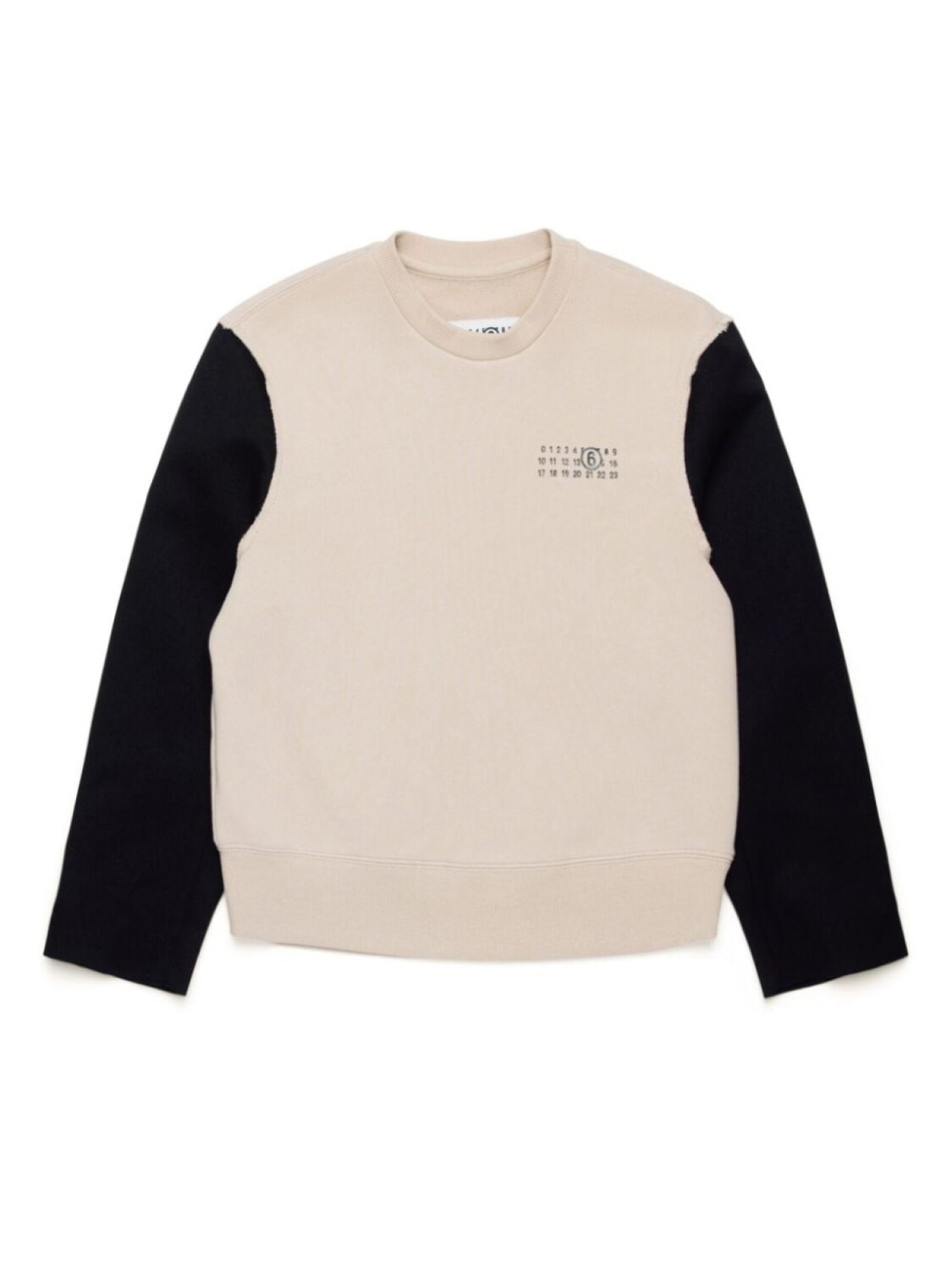 

MM6 Maison Margiela Kids толстовка с контрастными рукавами, нейтральный цвет