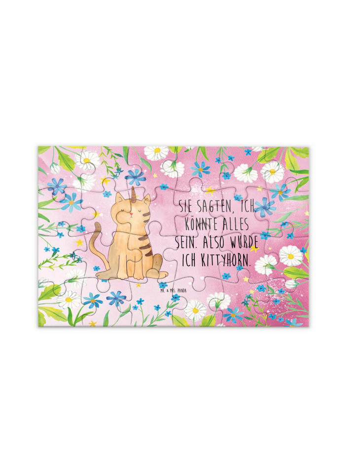 

Mr. & Mrs. Panda Головоломка «Единорог-кот с надписью» в пастельно-красных тонах