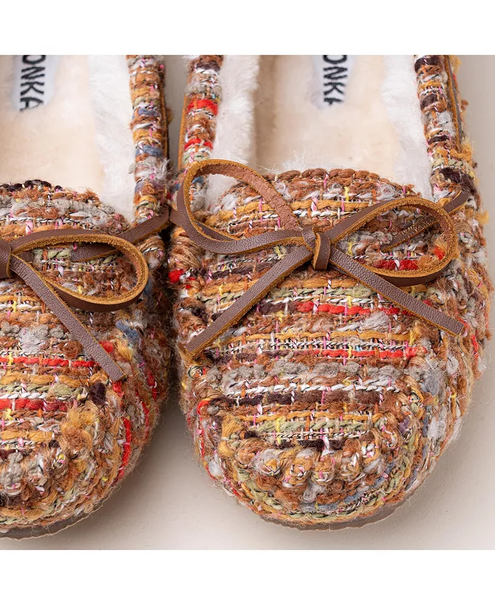 Женские тапочки с узором Cally Minnetonka, коричневый — фото 4