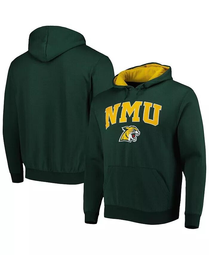 

Мужская зеленая толстовка с капюшоном Northern Michigan Wildcats Arch & Logo Colosseum
