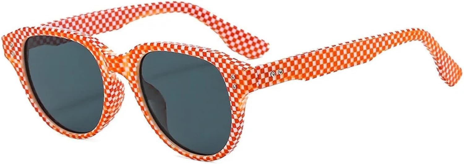 

Солнцезащитные очки с защитой UV400 | Круглая овальная оправа, линзы конфетного цвета | Для женщин и мужчин, для занятий спортом на открытом воздухе и вождения DSVIGF, Orange Grey
