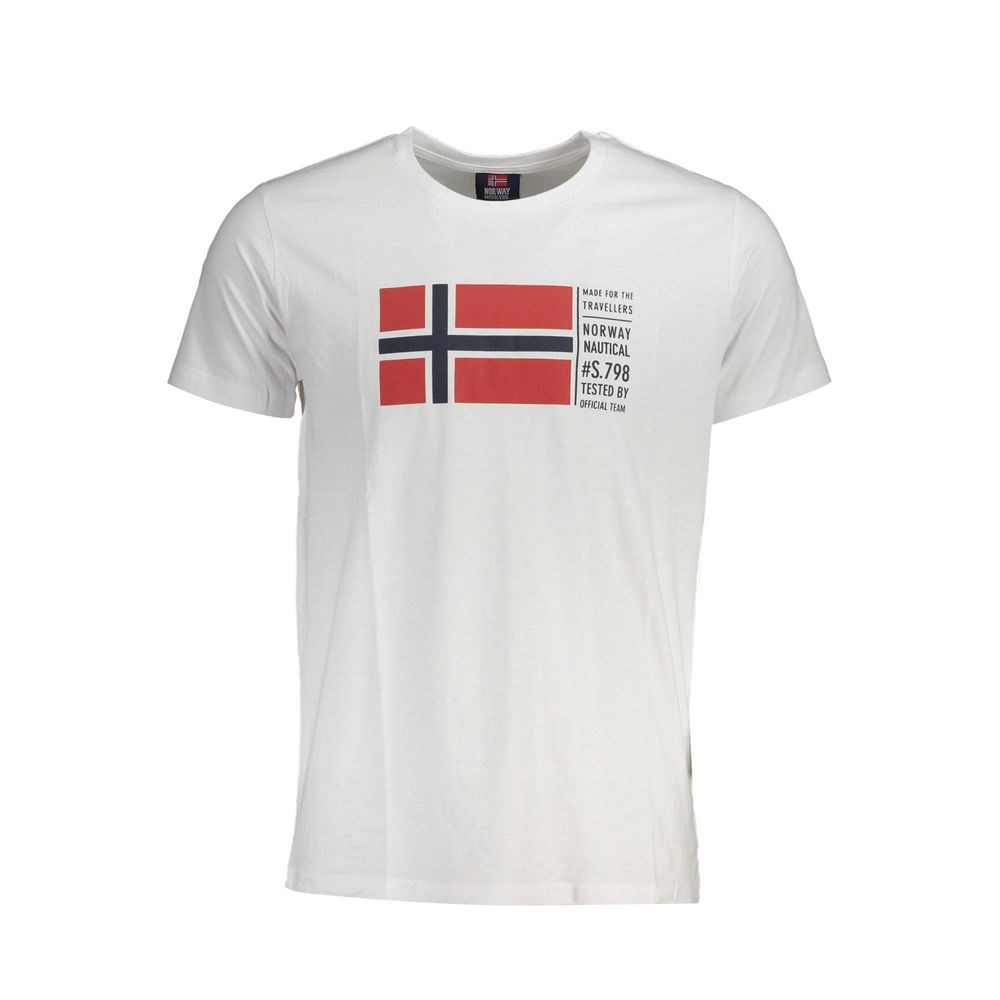 

Белая хлопковая футболка Geographical Norway, белый