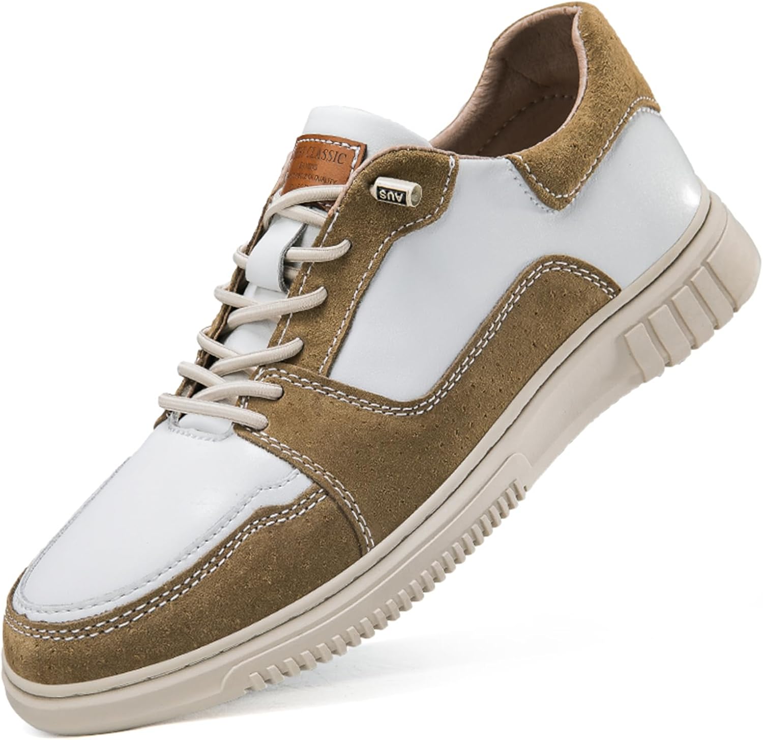 

Мужские модные ретро-кроссовки из премиальной кожи, повседневные стильные мужские кроссовки для прогулок, размеры 6-14 Abborora, белый