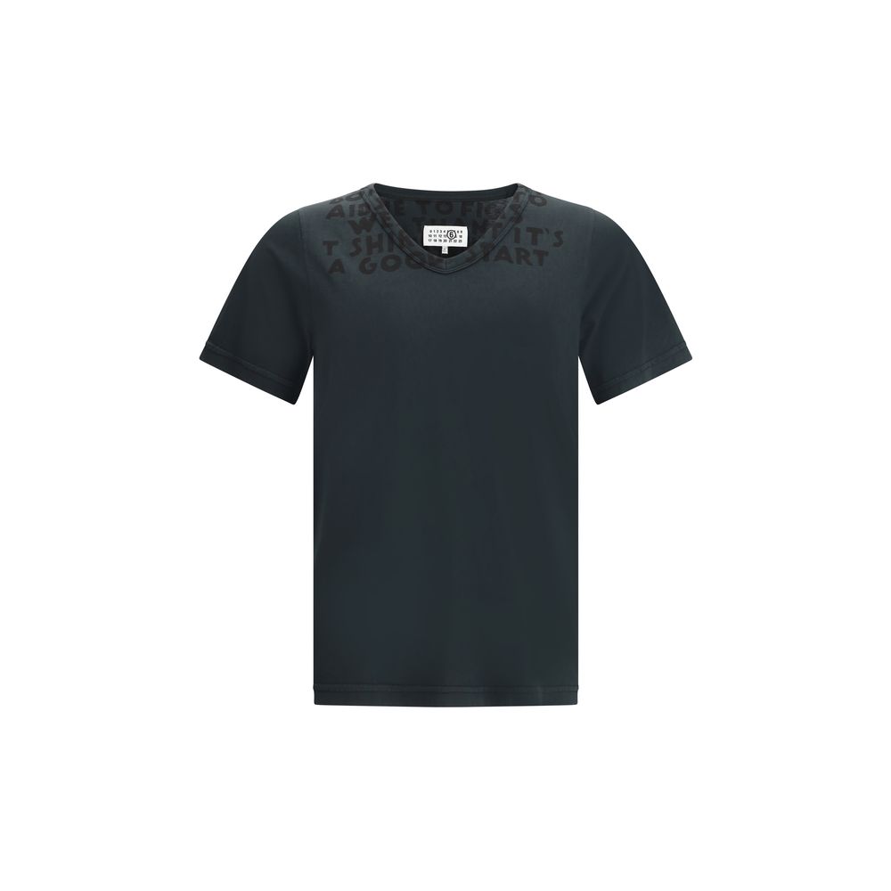 

Футболка с V-образным вырезом Mm6, Black