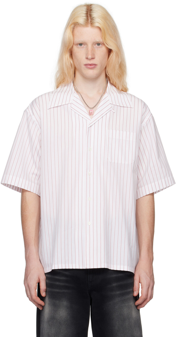 

Белая полосатая рубашка Marni, цвет Lily white