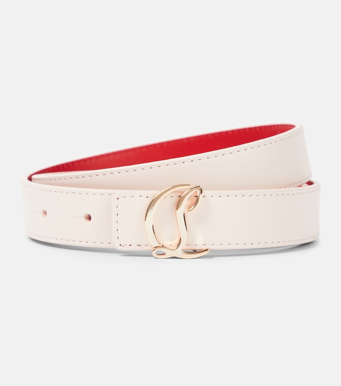 

Кожаный ремень cl с логотипом Christian Louboutin, белый