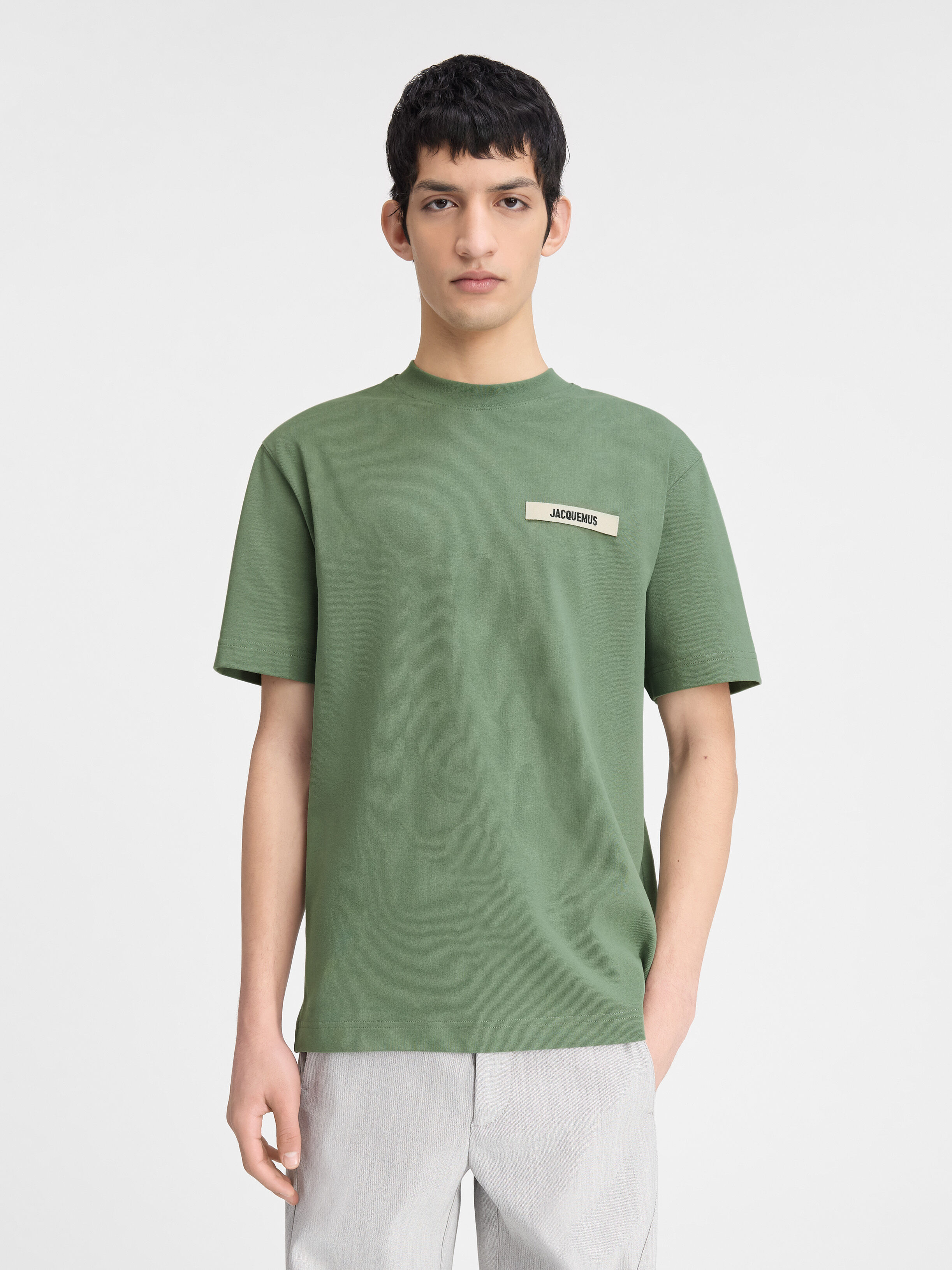 

Футболка с логотипом Grosgrain JACQUEMUS The Gros Grain t-shirt, цвет Light Green