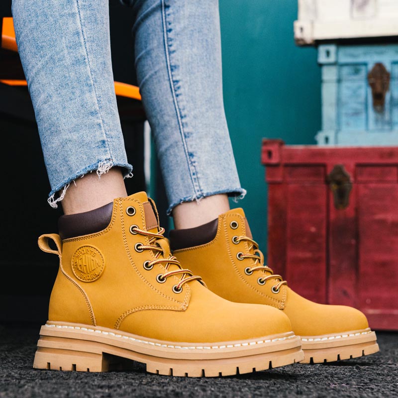 Bull Thunder Кроссовки Мартин Утепленные Желтые, цвет Yellow Insulated Shoes — фото 4