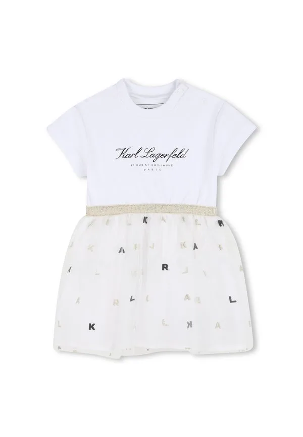 Детское платье, повседневное платье Karl Lagerfeld Kids, White Off White