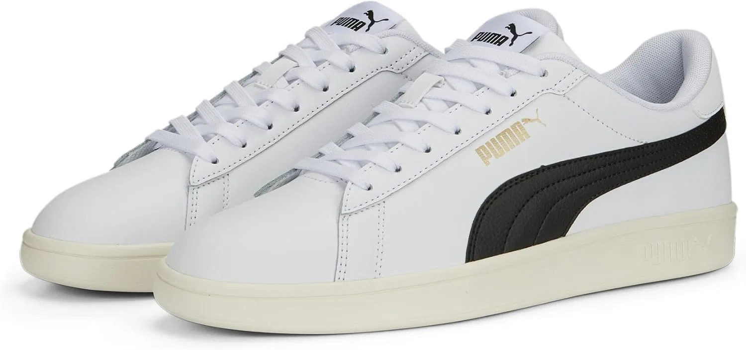 Мужские кроссовки Puma Smash 3.0, Puma Weiß Puma Schwarz Puma Gold Mattiertes Elfenbein — фото 2