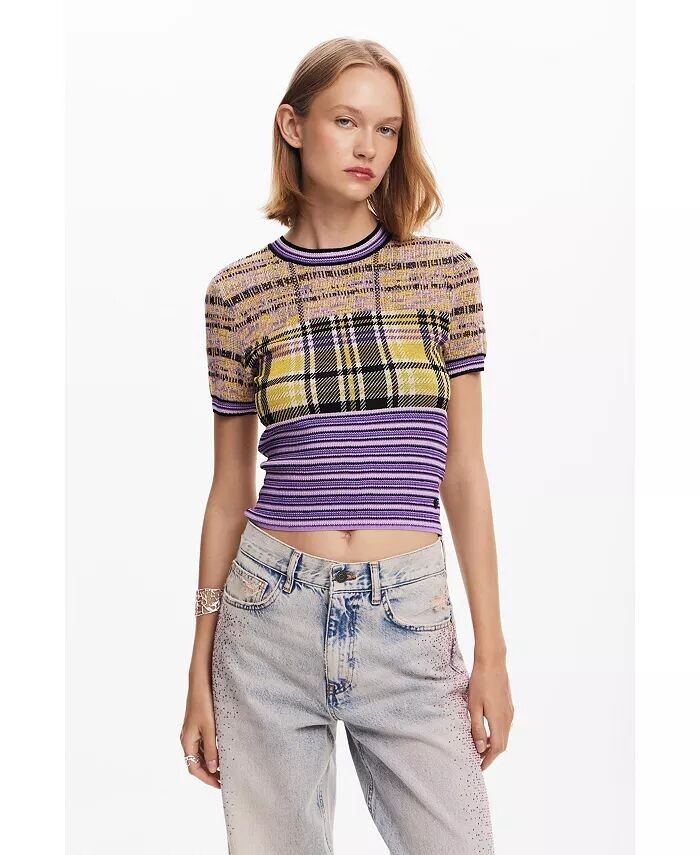 

Женская трикотажная футболка в клетку Desigual, мультиколор