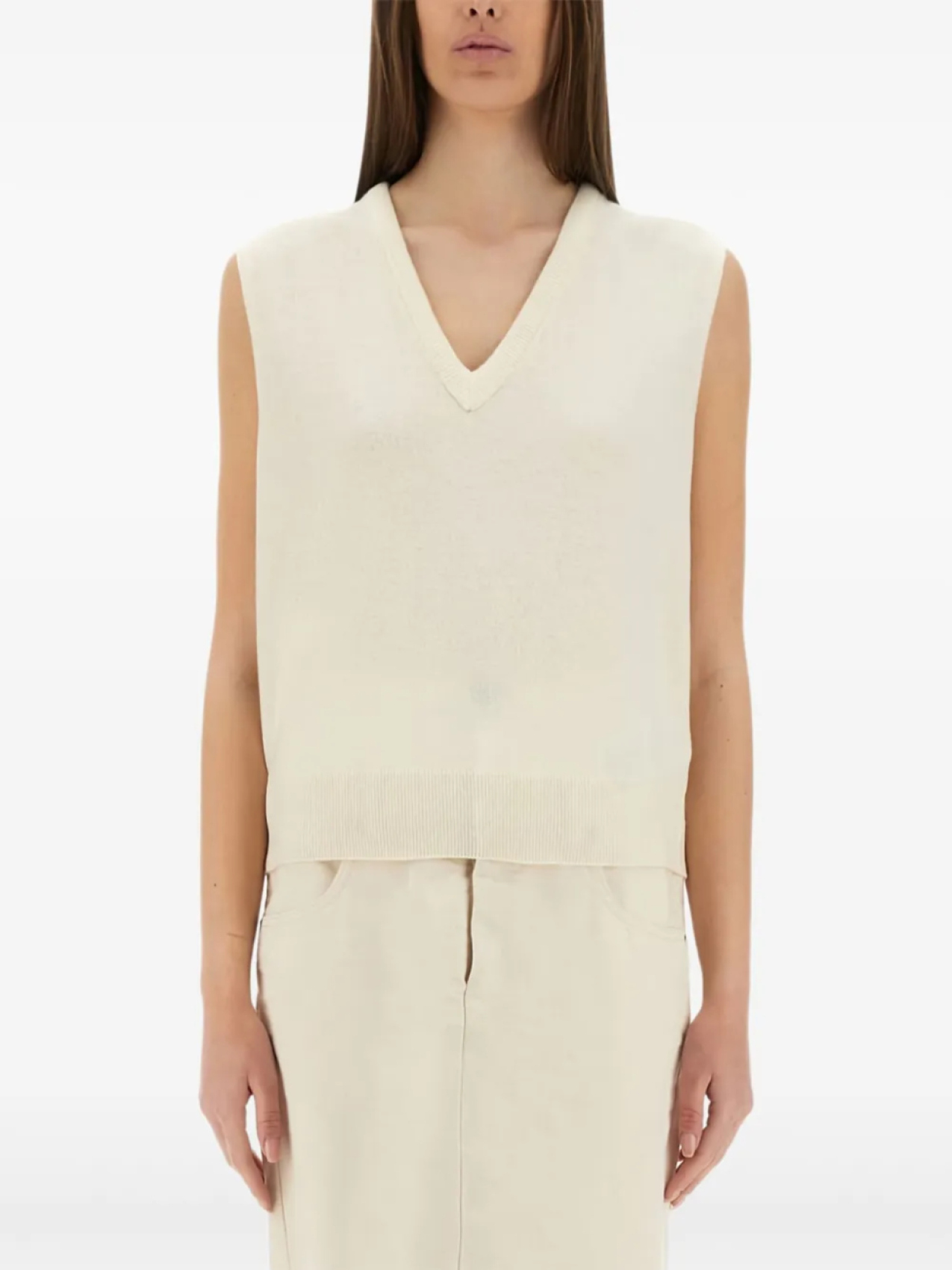 

Вязаный топ без рукавов Maison Margiela, нейтральный