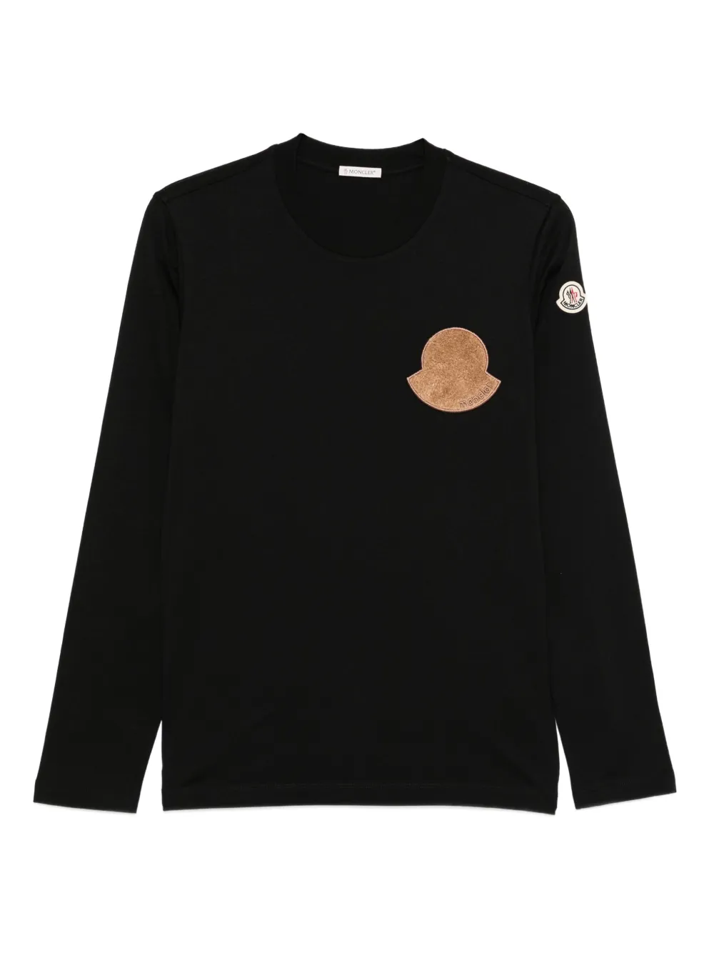 

Топ с длинными рукавами и нашивкой-логотипом MONCLER, черный