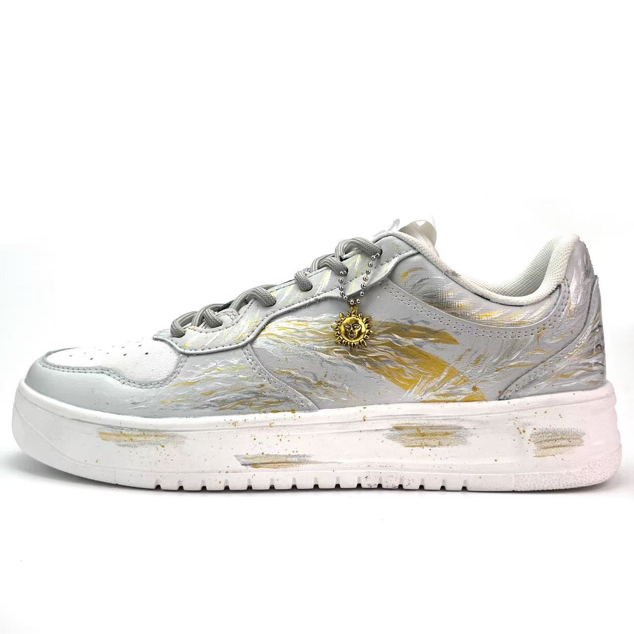 

Расслабленный Gold Rush, амортизация Sun God, износостойкие низкие кроссовки для скейтборда Unisex золотой ANTA, серый