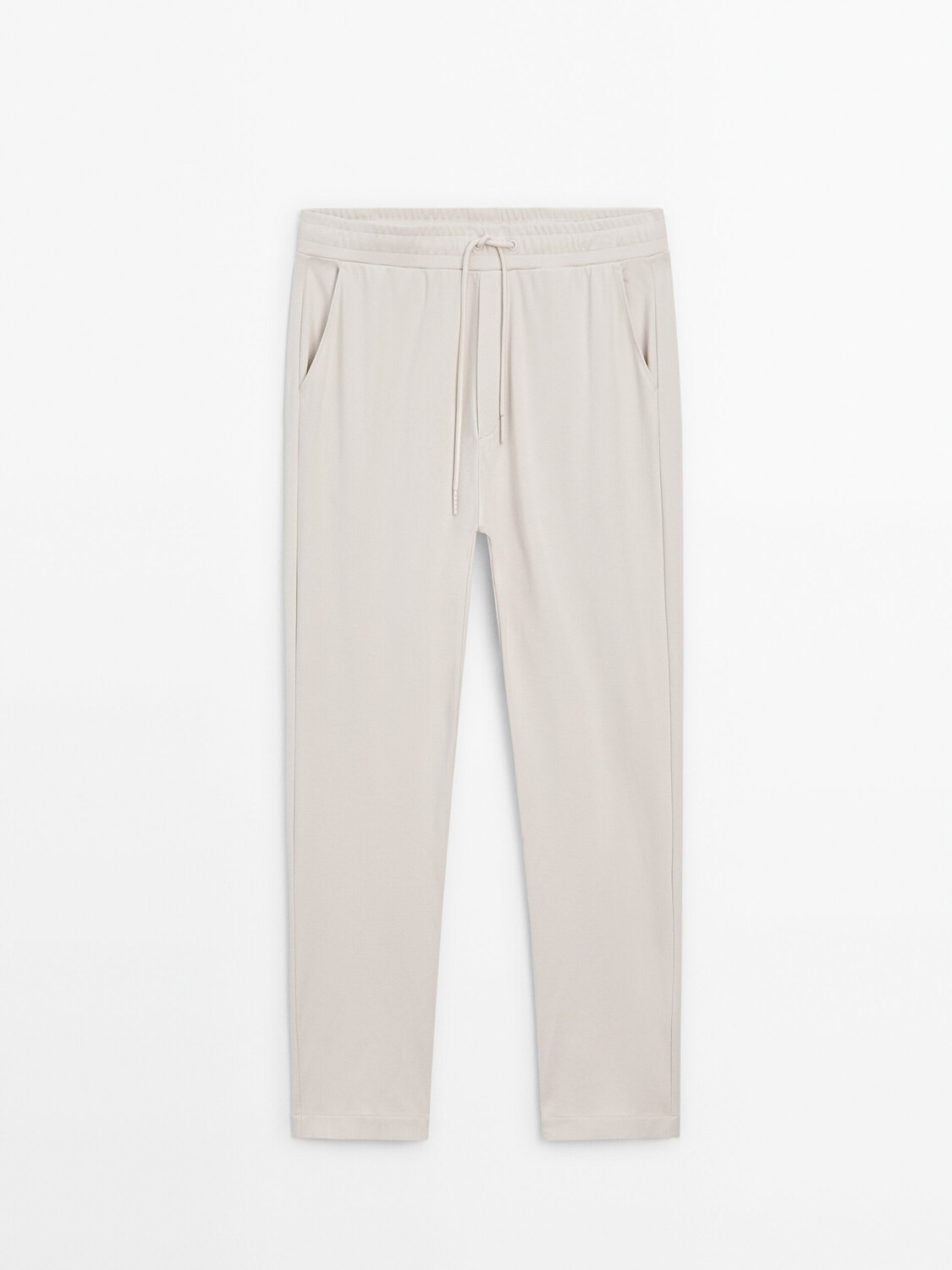 

Брюки-джоггеры из хлопка Massimo Dutti, белый