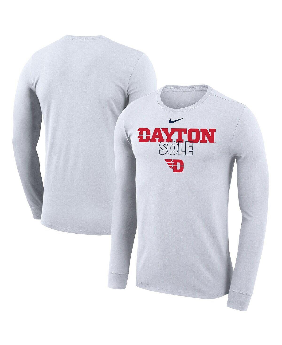 

Мужская белая футболка с длинным рукавом Dayton Flyers On Court Bench Nike, Белый, Мужская белая футболка с длинным рукавом Dayton Flyers On Court Bench Nike